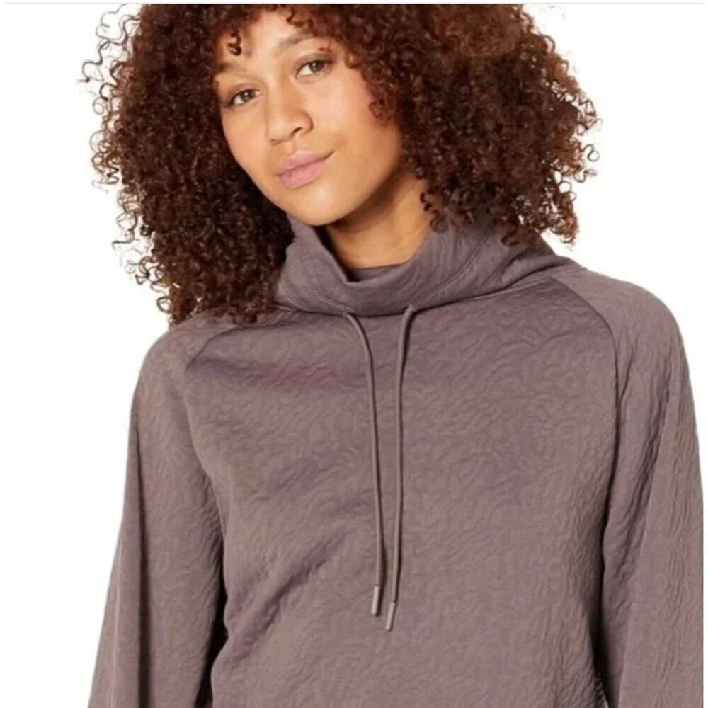 Juicy Couture Sport Cropped Quilt Top High Neck SZ XL Gym Mauve Taupe NEW